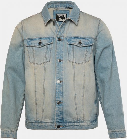 STHUGE 837222 Jeansjacka med bröstfickor Ljusblå - Jackor - Stora jackor - 2XL-12XL
