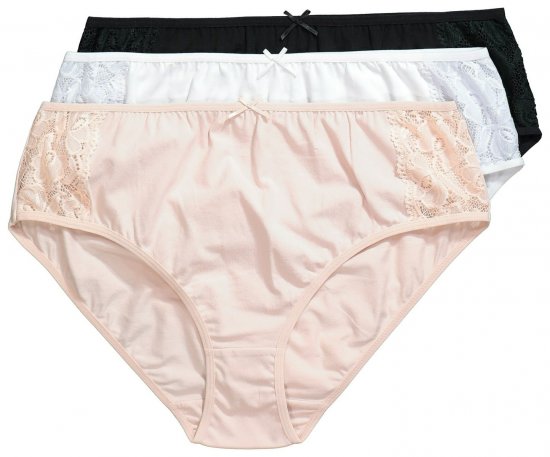 Ulla Popken 837353 Trosor med spets 3-pack Beige - Trosor - 