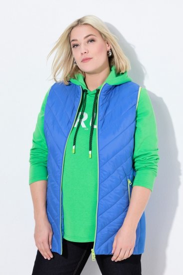 Ulla Popken 837409 Quiltad HYPRAR-väst Blå - Västar - 