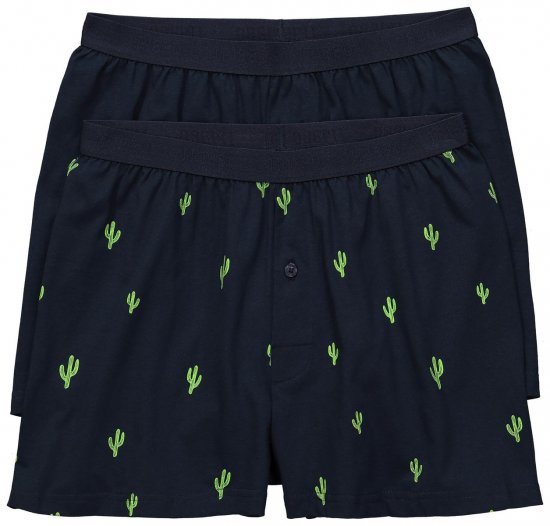 JP1880 837629 Boxershorts FLEXNAMIC® med kaktustryck Mörkblå 2-pack - Underkläder & badkläder - Stora underkläder för män