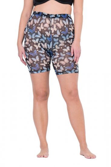 Ulla Popken 837676 Mönstrade skavskyddsshorts Svart - Skavskyddsshorts - 