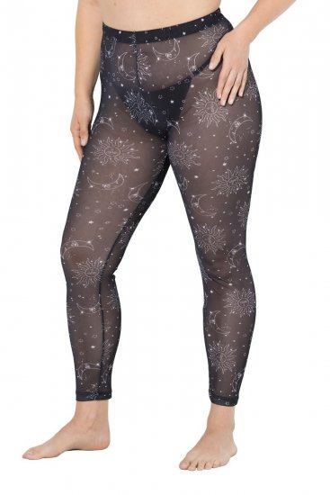 Ulla Popken 837935 Mönstrade strumpleggings Svart - Strumpbyxor & strumpor - 