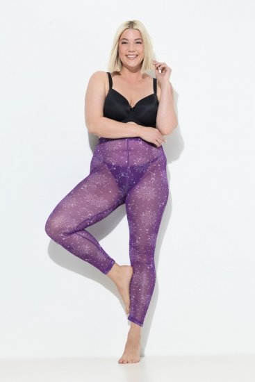 Ulla Popken 837935 Mönstrade strumpleggings Violett - Strumpbyxor & strumpor - 