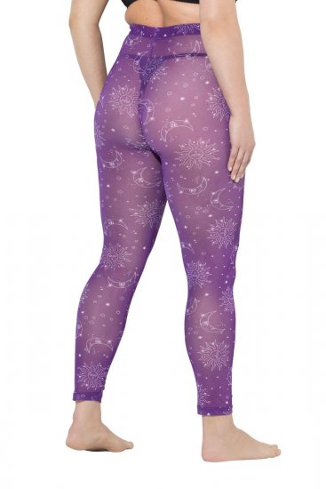 Ulla Popken 837935 Mönstrade strumpleggings Violett - Strumpbyxor & strumpor - 