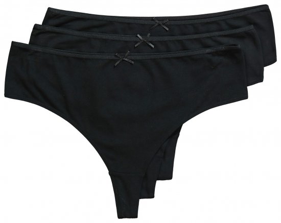 Ulla Popken 838637 Stringtrosor 3-pack Svart - Trosor - 