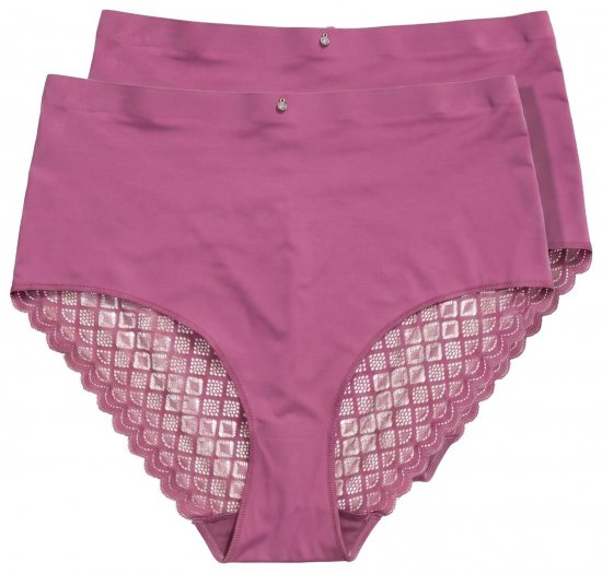 Ulla Popken 838675 Trosor med hög midja Mörklila - Trosor - 