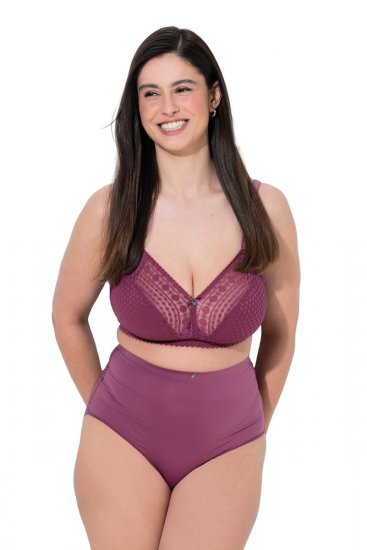 Ulla Popken 838675 Trosor med hög midja Mörklila - Trosor - 
