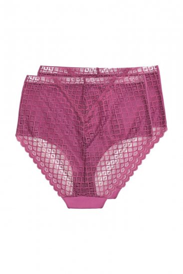 Ulla Popken 838675 Trosor med hög midja Mörklila - Trosor - 