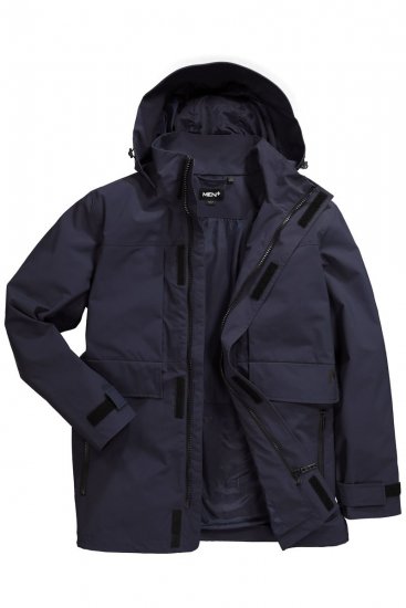 Men+ 215 Regnjacka med huva Mörkblå - Jackor - Stora jackor - 2XL-12XL