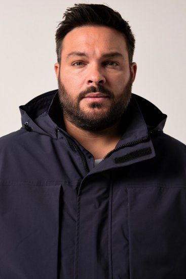 Men+ 215 Regnjacka med huva Mörkblå - Jackor - Stora jackor - 2XL-12XL