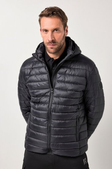 JAY-PI Lightly Quilted Jacket with a Hoodie Black - Jackor - Stora jackor - 2XL-12XL