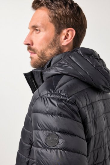 JAY-PI Lightly Quilted Jacket with a Hoodie Black - Jackor - Stora jackor - 2XL-12XL
