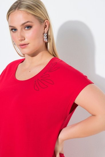 Ulla Popken 839896 Jerseyklänning med strass Rosa - Aftonklänningar - Aftonklänningar för dam i stora storlekar