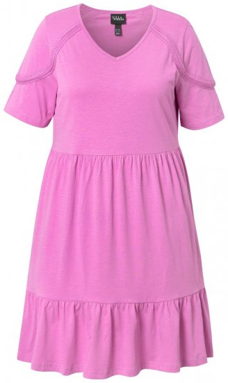 Ulla Popken 840115 Kortärmad jerseyklänning Rosa - Jerseyklänningar - 