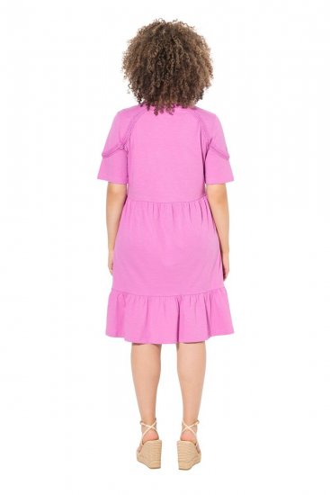 Ulla Popken 840115 Kortärmad jerseyklänning Rosa - Jerseyklänningar - 
