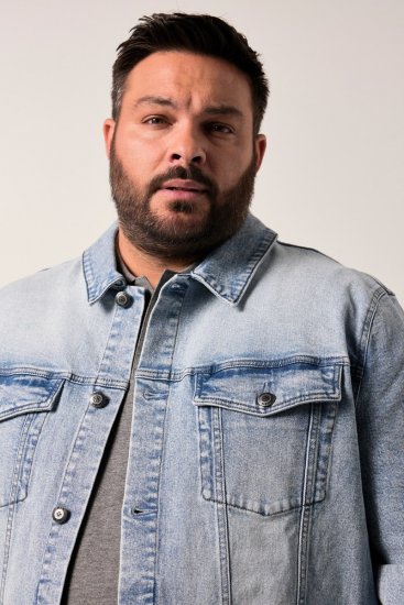 Men+ 394 Jeansjacka med bröstfickor Ljusblå - Jackor - Stora jackor - 2XL-12XL
