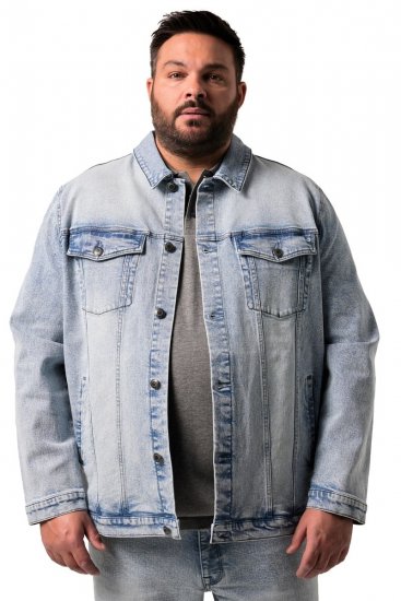 Men+ 394 Jeansjacka med bröstfickor Ljusblå - Jackor - Stora jackor - 2XL-12XL