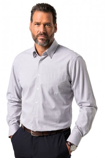 JP1880 Business Shirt Long Sleeve Two-Tone Grey - Skjortor - Stora skjortor - 2XL-8XL