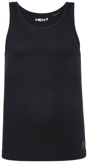 Men+ 620 Linne i ribbstickning Svart - T-shirts - Stora T-shirts - 2XL-14XL