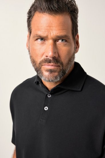 JP1880 Polo Shirt Pique Vintage Black - Pikétröjor - Stora pikétröjor - 2XL-8XL