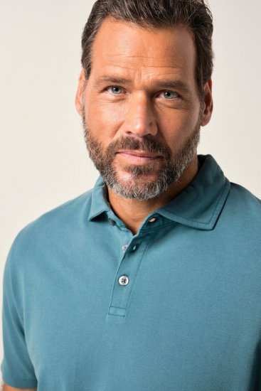 JP1880 Polo Shirt Short Sleeve Pique VIntage Teal - Pikétröjor - Stora pikétröjor - 2XL-8XL