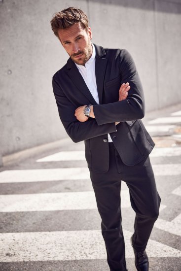 JP1880 Manhattan Flexnamic Business Jersey Suit Black - Kostymer och kavajer - Kostymer i stora storlekar