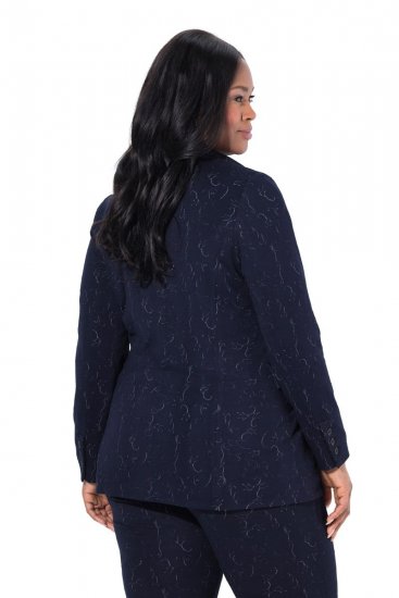 Ulla Popken 841163 Jerseykavaj i jacquard Mörkblå - Kavajer - Damkavajer i stora storlekar