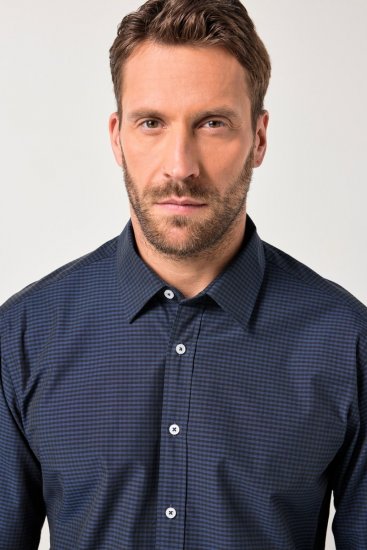 JP1880 Shirt Long Sleeve Kent Collar Navy - Skjortor - Stora skjortor - 2XL-8XL