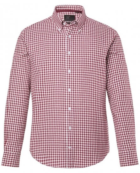 JP1880 Checked Flannel Shirt Long Sleeve Light Red - Skjortor - Stora skjortor - 2XL-8XL