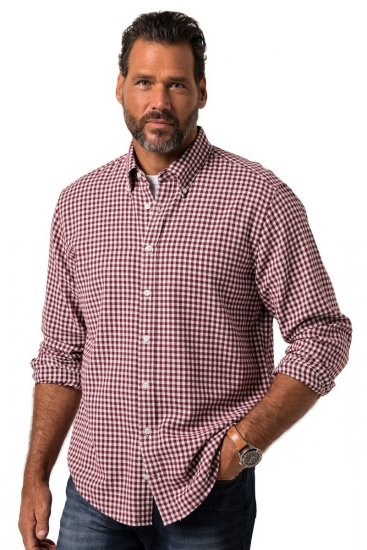 JP1880 Checked Flannel Shirt Long Sleeve Light Red - Skjortor - Stora skjortor - 2XL-8XL