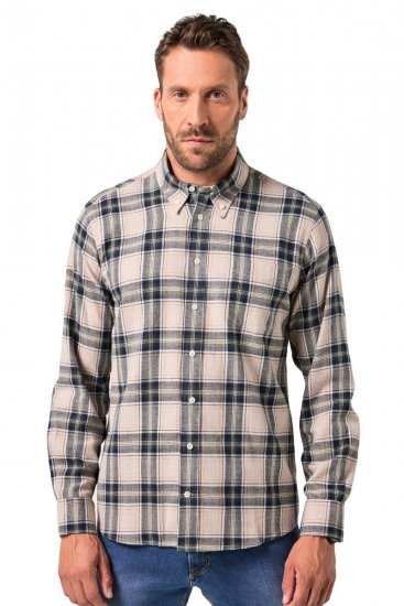 JP1880 Checked Flannel Shirt Long Sleeve Dark Dusty Pink - Skjortor - Stora skjortor - 2XL-8XL