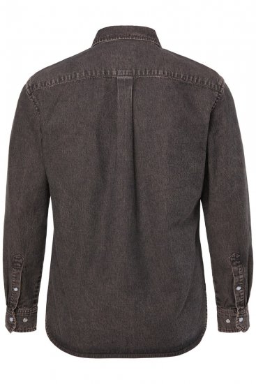 JP1880 Denim Shirt Flexnamic Dark Brown - Skjortor - Stora skjortor - 2XL-8XL