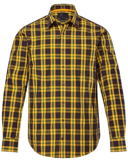 JP1880 Checked Shirt Long Sleeve Kent Collar Curry - Skjortor - Stora skjortor - 2XL-8XL