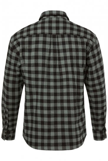 JP1880 Checked Flannel Shirt Long Sleeve Eucalyptus Green - Skjortor - Stora skjortor - 2XL-8XL