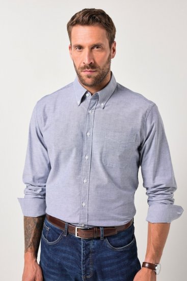 JP1880 Oxford Shirt Long Sleeve Denim Blue - Skjortor - Stora skjortor - 2XL-8XL