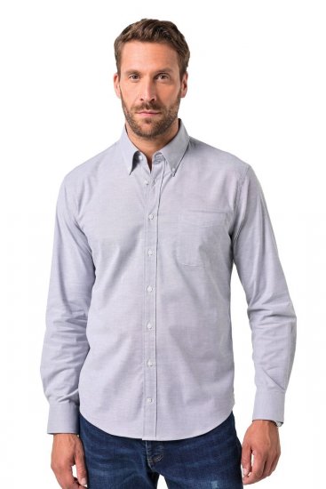 JP1880 Oxford Shirt Flexnamic Long Sleeve Grey - Skjortor - Stora skjortor - 2XL-8XL