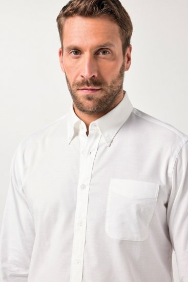 JP1880 Oxford Shirt Flexnamic Long Sleeve Snow White - Skjortor - Stora skjortor - 2XL-8XL