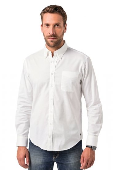 JP1880 Oxford Shirt Flexnamic Long Sleeve Snow White - Skjortor - Stora skjortor - 2XL-8XL