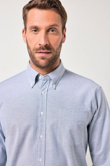 JP1880 Oxford Shirt Flexnamic Long Sleeve Ash Turquoise - Skjortor - Stora skjortor - 2XL-8XL