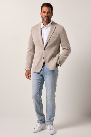 JP1880 Jacket Business Checked Beige - Kostymer och kavajer - Kostymer i stora storlekar