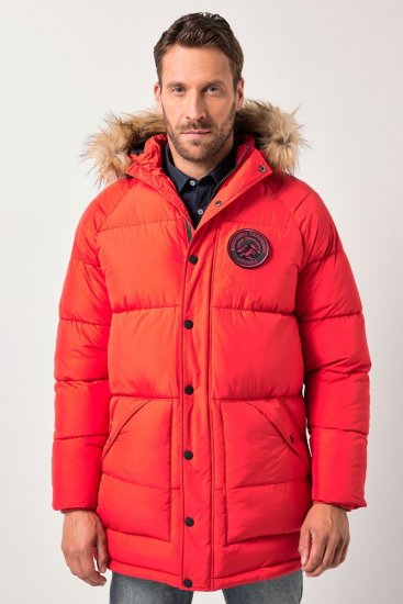 JP1880 Parka Quilted Faux Fur Hood Red - Jackor - Stora jackor - 2XL-12XL