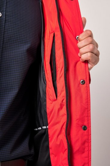 JP1880 Parka Quilted Faux Fur Hood Red - Jackor - Stora jackor - 2XL-12XL