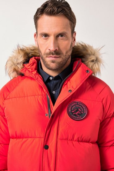 JP1880 Parka Quilted Faux Fur Hood Red - Jackor - Stora jackor - 2XL-12XL
