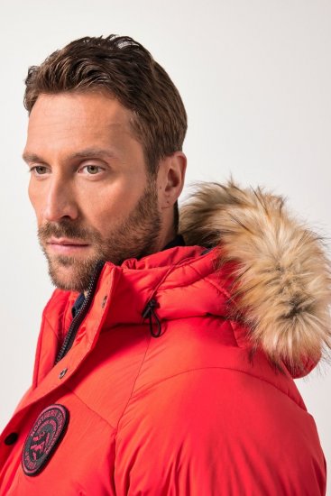 JP1880 Parka Quilted Faux Fur Hood Red - Jackor - Stora jackor - 2XL-12XL