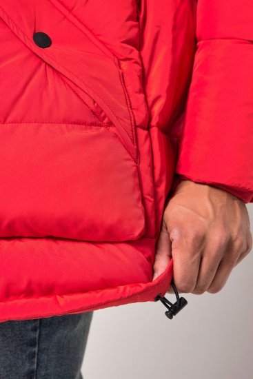JP1880 Parka Quilted Faux Fur Hood Red - Jackor - Stora jackor - 2XL-12XL