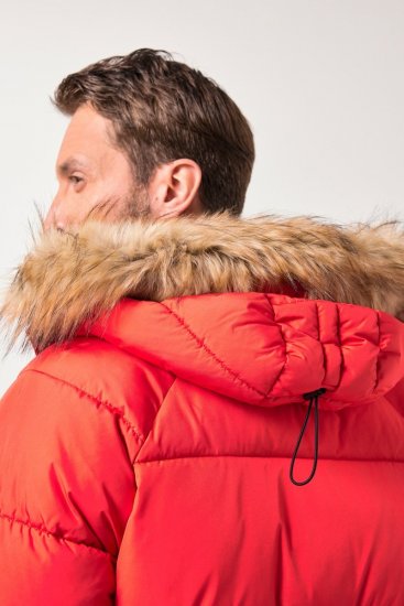 JP1880 Parka Quilted Faux Fur Hood Red - Jackor - Stora jackor - 2XL-12XL