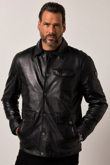 JP1880 Leather Jacket Finest Lamb Nappa Black - Jackor - Stora jackor - 2XL-12XL