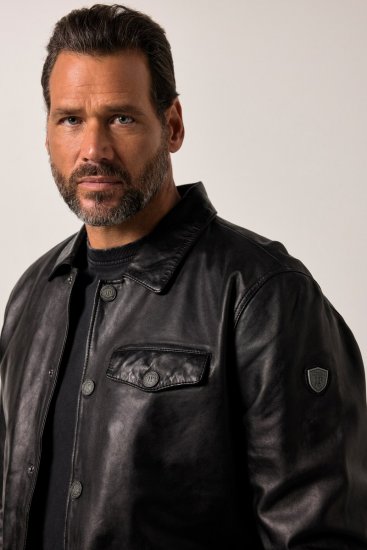 JP1880 Leather Jacket Finest Lamb Nappa Black - Jackor - Stora jackor - 2XL-12XL