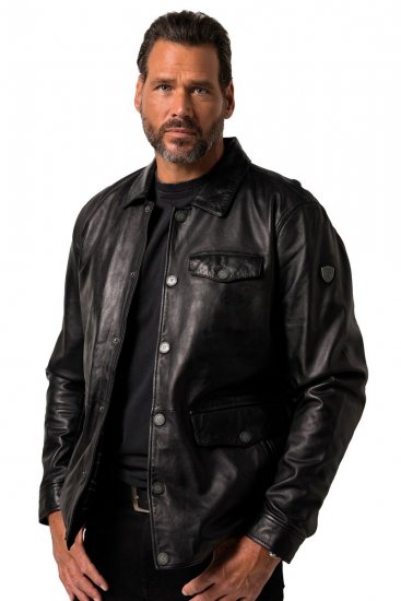 JP1880 Leather Jacket Finest Lamb Nappa Black - Jackor - Stora jackor - 2XL-12XL