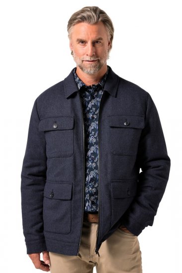 Boston Park 963 Jacka i ullmix med dragkedja Mörkblå - Jackor - Stora jackor - 2XL-12XL